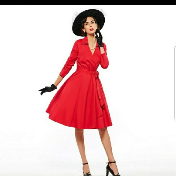 Dress V Dresses & Skirts - LAST ONE Vintage A Line Red Flare Dress